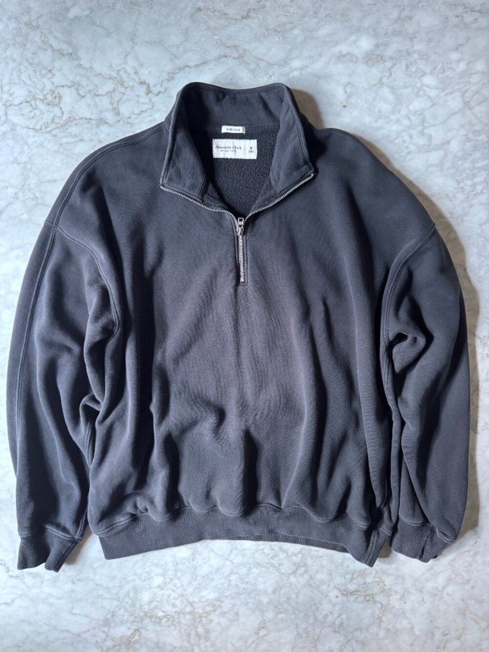 Abercrombie & Fitch Mens Oversized Quarter-zip Soft Fleece Size Medium M Pocket